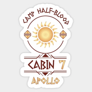 Cabin #7 in Camp Half Blood, Child of Apollo – Percy Jackson inspired design Sticker